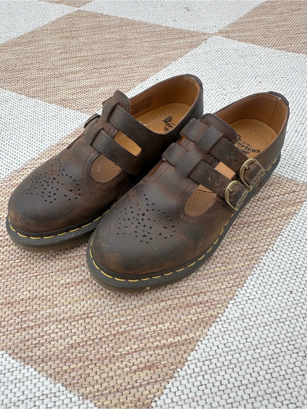 Dr. Martens Crazy Horse Leather Mary Jane Shoes Size 7 - Picture 2 of 8